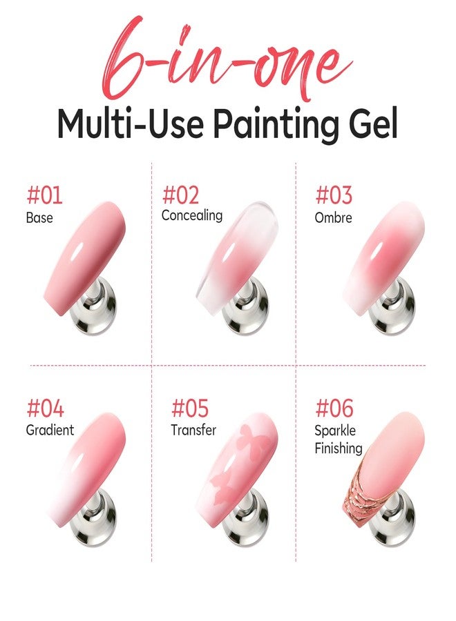 modelones Pat Paint Gel Nail, 6 Colors Soak Off UV Patting Gel Polish Pigmented Colors for Ombre & Gradient & Blush Blooming & French Tip Nail Art, Rose Garden - Image 5